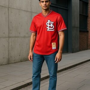 Men's St. Louis Cardinals Ozzie Smith Mitchell & Ness Mesh Batting Jersey